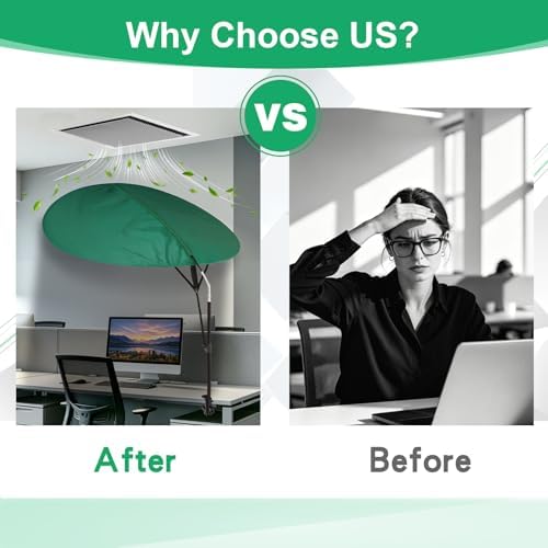 50'' Office Cubicle Desk Shade Foldable Light Shield to Block Anti-Glare Cover for Light Sensitive Professionals Adjustable Height and Rotatable Direction Cubicle Light Shade with Clamp (green)