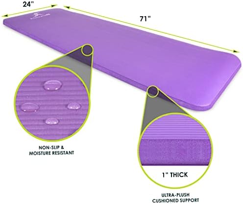ProsourceFit Extra Thick Yoga and Pilates Mat, 71-inch Long High Density Exercise Mat with Comfort Foam and Carrying Strap