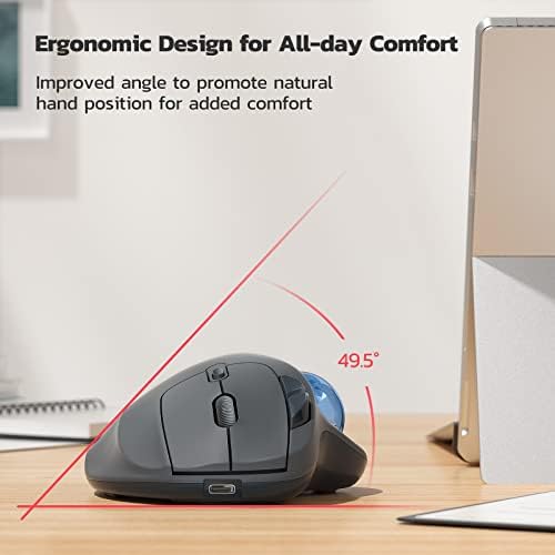 Nulea M501 Wireless Trackball Mouse Ergonomic Thumb Control, 4 DPI Levels