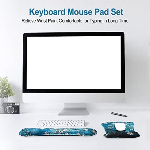 ToLuLu Keyboard Wrist Rest Pad Ergonomic Mouse Pad Set, Gel Mousepad for PC