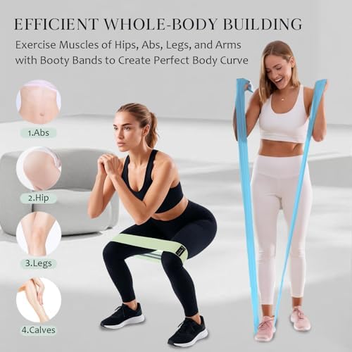 HIMESPORNER Wide Fabric Resistance Bands for Working Out 3 Level
