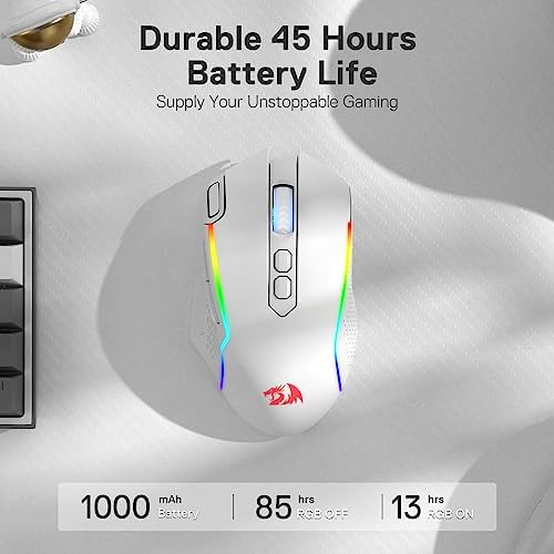 Redragon M810 PRO Wireless RGB Gaming Mouse 10000 DPI Remapping Keys