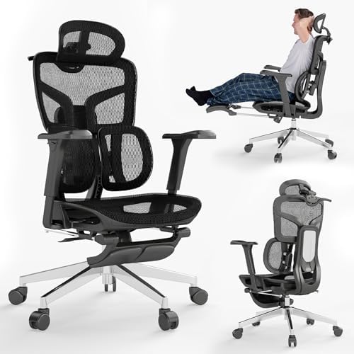 MOJAY Ergonomic Office Chair with Footrest and Lumbar Support