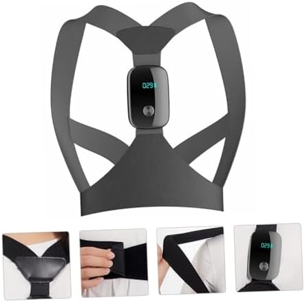 Smart Posture Corrector Back Brace Electronic Posture Reminder, Adjustable Upper Back Shoulder Support Belt for Adult and Hunchback Correction, Black