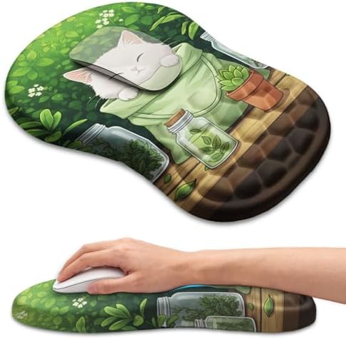 Ergonomic Mouse Pad with Wrist Rest, Memory Foam Wrist Support,Massage Bump