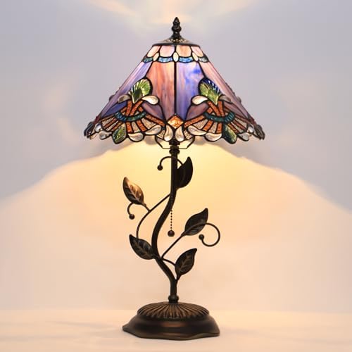 Tiffany Table Lamp Stained Glass Bedside Reading Light W12H19 inch