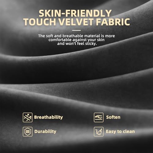 Ferghana Velvet Fabric Gaming Chair, High Back Ergonomic Gamer Chair for Adult, Comfortable Video Game Chair with Footrest and Massage Lumbar Cushion, Racing Reclining Office Computer Desk Chair Black