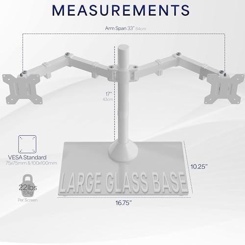 VIVO Dual Monitor Desk Stand for 13 to 32 inch Screens, STAND-V002FGW
