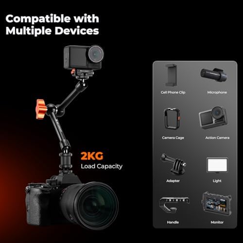 K&F CONCEPT 9.8" Magic Arm Clamp with Cold Shoes