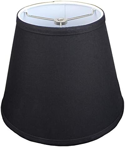 FenchelShades.com Lampshade 6" Top Diameter x 10" Bottom Diameter x 8" Slant Height 6x10x8" with Spider Attachment Diameter 0.4 Inch for Lamps with a Harp (Black)