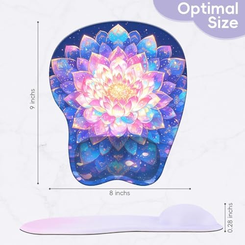 Wrist Support Mouse Pad Anti Slip Rubber Wrist Rest Mousepad 9in X 8in Small Desktop Notebook Mouse Mat for Working and Gaming (M-Beautiful Mandala)