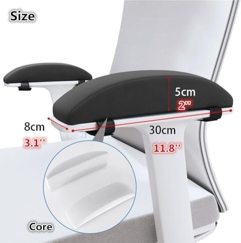 Office Chair Armrest Pads, 2 Pack Memory Foam Arm Rest Covers - Grey