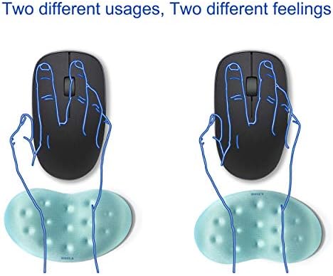 BRILA Ergonomic Memory Foam Mouse Wrist Rest Support Pad Cushion for Computer, Laptop, Office Work, PC Gaming - Massage Holes Design - Wrist Pain Relief (Aquamarine Mouse Wrist Rest)