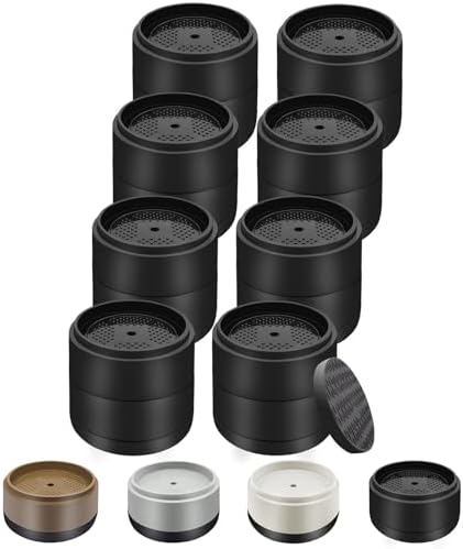 Furniture Risers Bed Risers Heavy Duty 1 inch, 2 inch, 3 inch, 4 inch Round Adjustable Bed Lifts Riser for Desk Legs Table Couch Sofa Chair Refrigerator Washing Machine (1+1 Inch, Black, 8 Pack)