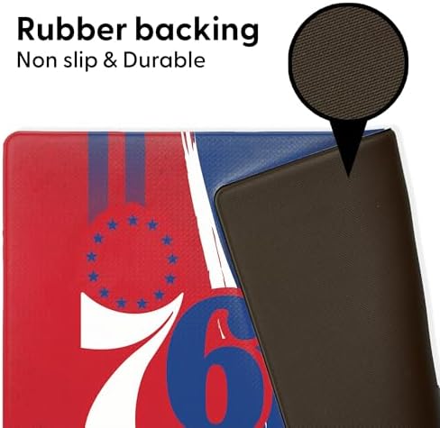 Northwest NBA Philadelphia 76ers Embossed Anti-Fatigue Mat, Cushioned Kitchen Floor Rug, Non-Slip PVC Standing Comfort, 18 x 30 in