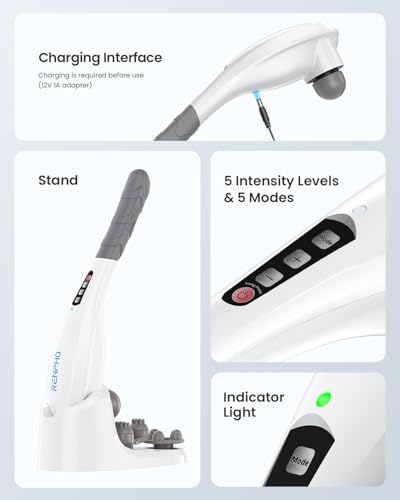 RENPHO Cordless Handheld Massager, 5 Adjustable Speeds and Massage Modes