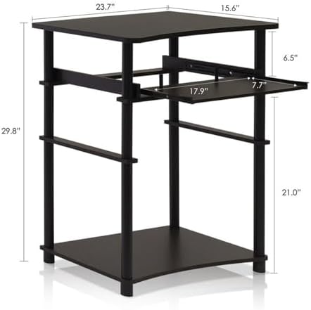 Furinno Home Computer Desk, Espresso/Black