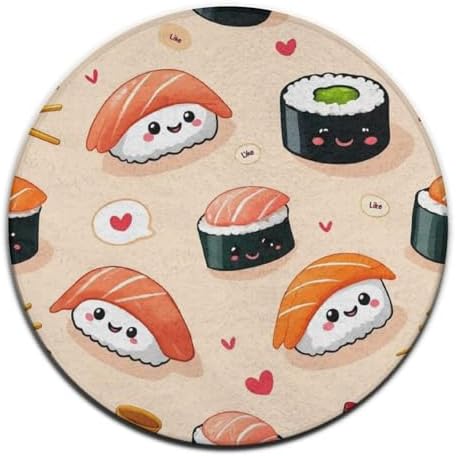 Circular Rugs Large Modern Round Area Rug Fashion Decor Mat for Home Office Sushi