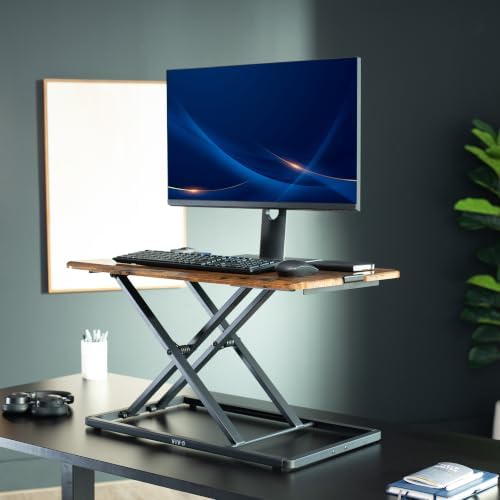 VIVO Vintage Brown 29 in Single Top Standing Desk Converter, DESK-V000UN