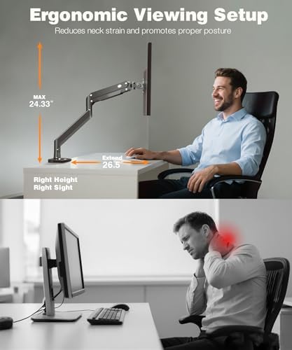 Ultrawide Monitor Arm for 22-43 Inch Monitors, Holds 33 lbs
