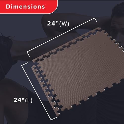 We Sell Mats 3/8" Thick Multipurpose EVA Foam Exercise Floor Mat, Interlocking Tiles, Anti-Fatigue for Home or Gym
