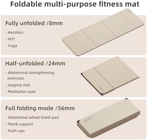 Foldable Yoga Mat Thick 0.32"(8mm)