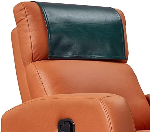 Non Slip Recliner Headrest Protector Washable Faux Leather Headrest Covers for Recliner Chair Waterproof Couch Head Rest Covers for Sofa,Furniture,Office Chair,Theater Seat (Green)