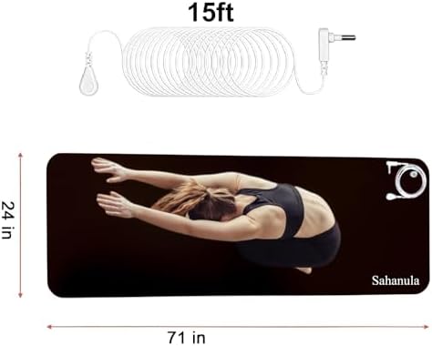 Grounding Yoga Mat, 71x24 Inch Grounding Pad, Non-Slip Earth Connected Mat with 15ft Cord for Yoga, Sleep, Work & Meditation