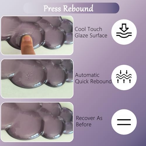Gel Cloud Wrist Rest for Keyboard and Mouse Gradient Purple Clear Keyboard Wrist Rest Transparent Ergonomic Cute Mouse Wrist Pad Silicone Non-Slip Wrist Pad for Computer Gaming Laptop Home Office