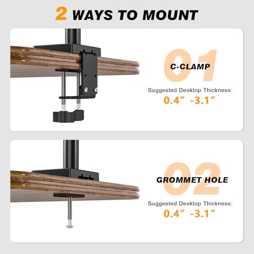 TVON Triple Monitor Stand & Monitor Arm Desk Mount up to 32 Inches