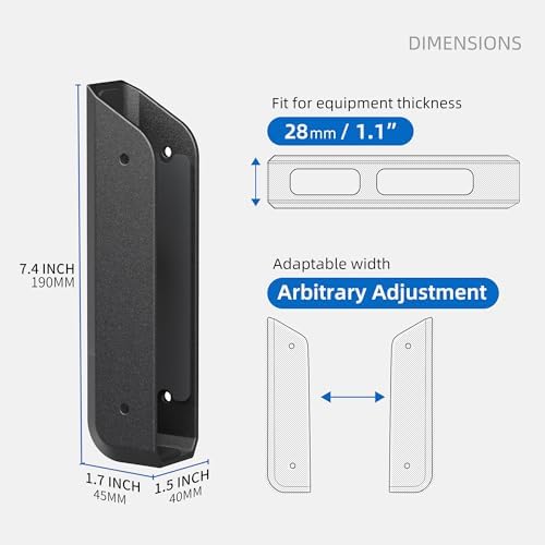 ELETIUO Wall & Under Desk Laptop Mount Holder with Adhesive & Screws in,1.02"/ 26 mm Thick,Anti-Scratch Pads,Universal for MacBooks,Surface,Keyboards,Tablets,Switch &More