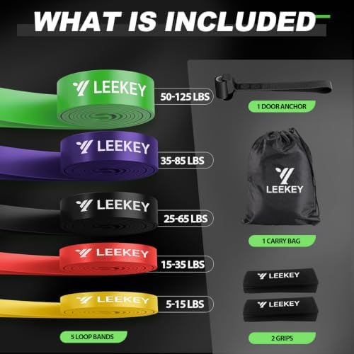 LEEKEY Resistance Bands Set for Pull Up Assistance & Exercise