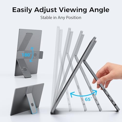 KYY Portable Monitor for Laptop, Travel Monitor with Stand Support Two Mode