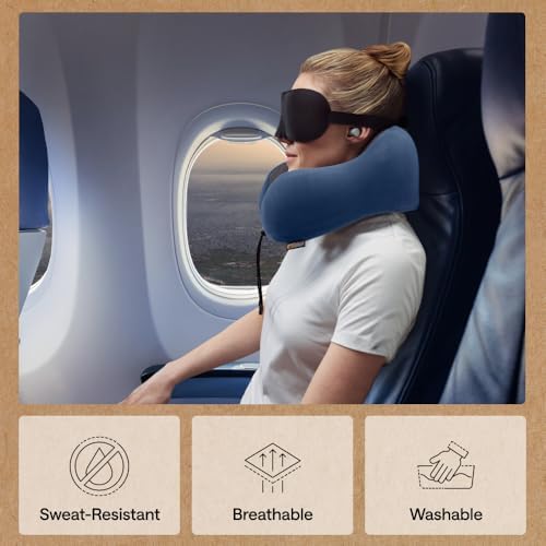GORILLA GRIP Travel Neck Pillow for Airplanes, Travel Essentials, Navy