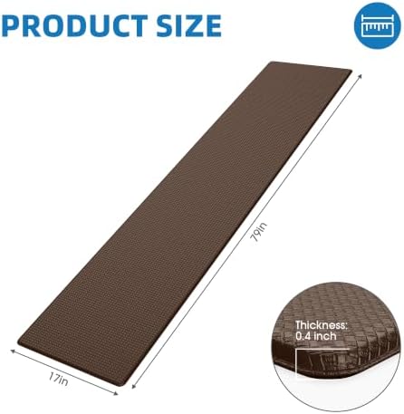 Kitchen Mats for Floor, Extra Long Anti-Fatigue Kitchen Rug, Brown