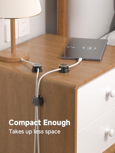 Magnetic Cable Clips, Adjustable Cord Holder Management, Adhesive Wire Keeper Organizer for Home Office Desk Phone PC Car Wall Desktop Nightstand Appliance (9-PCS Black)