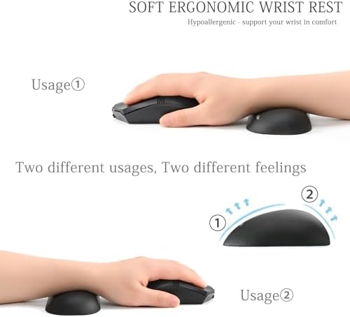 UnivoColors Design-Wave Wrist Rest, Artificial Sheepskin+Memory Foam+Ergonomic+Anti-Slip Gel, Resilience Support during Work and Gaming,Mouse Accessory,Tangerine