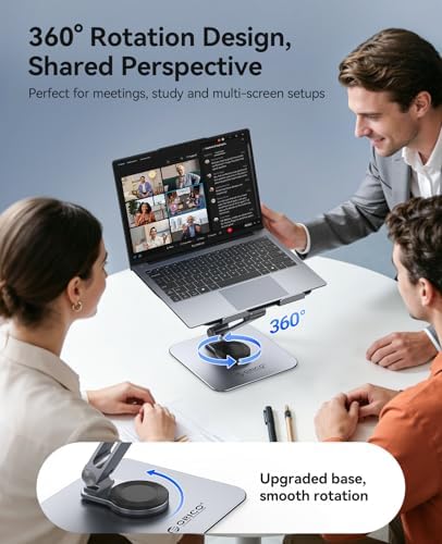 ORICO Adjustable Laptop Stand with 360° Rotating Base, Aluminum ST10-Gray