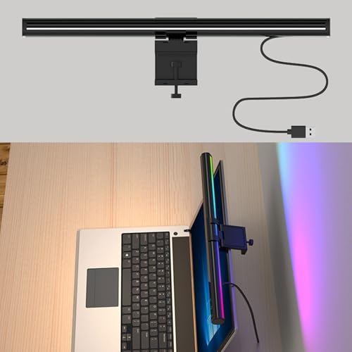 Anti Glare Computer Screen Lamp with Dimmable Brightness and Color Temperature for Gaming and Reading Touch Control Lamp