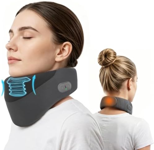 Yunari Cordless Neck Brace for Cervical Spine, Neck Posture Corrector with Intelligent Adjust and Hot Compress Function, Neck Support Brace for Men and Women