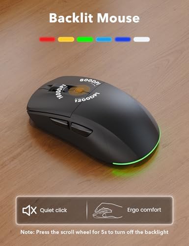Trueque Wireless Keyboard and Mouse Combo, 4000mAh Battery, Wrist Rest