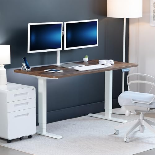 VIVO Rustic Vintage Brown 60 x 24 in Standing Desk, DESK-KIT-2W6N