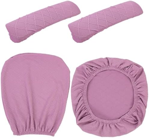 Tallew 4 Pcs Office Chair Covers Stretch Seat Armrest, Light Purple
