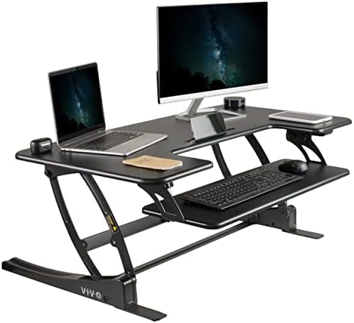 VIVO Black 42 inch Electric Desk Converter, DESK-V000VLE