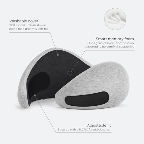 Ostrichpillow GO Travel Pillow, 360° Memory Foam Support, Soft & Washable