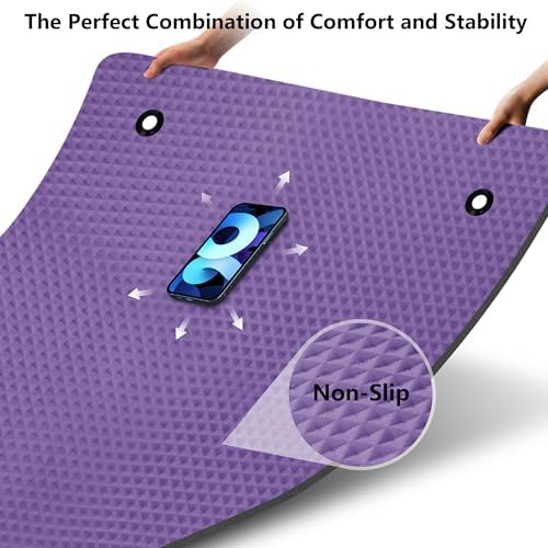 LFS Yoga Mat 72.8" x 31.5" x 2/5 inch Thick With Strap and Bag, Extra Wide