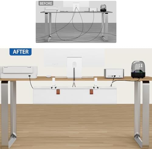 Zilink Under Desk Management Tray Desk Cable Organizer 30 inch, White