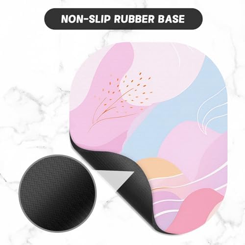 Small Mouse Pad, 6 x 7 Inch, Oval Mini Mouse Pad with Non-Slip Rubber Base for Laptop Wireless Mouse Keyboard Tray Mousepad, Wave Pattern
