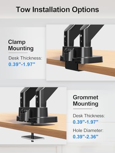 Dual Monitor Mount Fits Max 39" Computer Screen