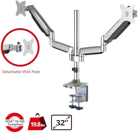 SIIG Dual Monitor Gas Spring Desk Mount W/USB Port